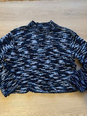 Reference Point Blue Chenille Sweater - Women's M